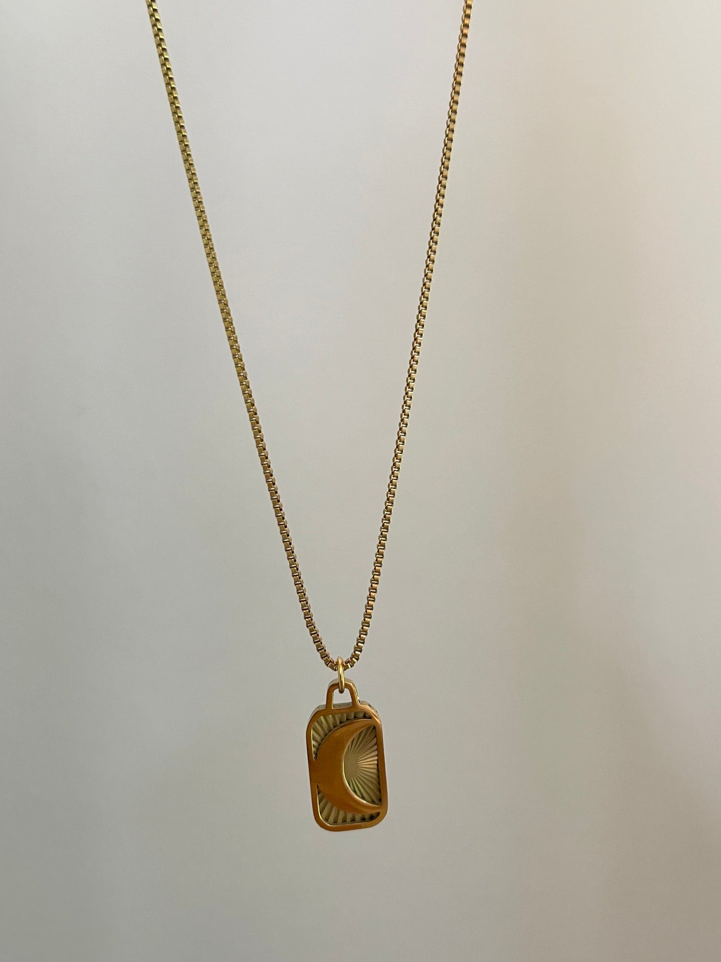 Moon Frame Necklace (Stainless Steel)