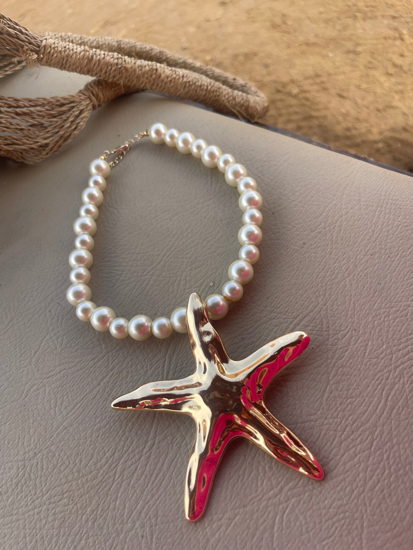 Statement Pearl Starfish Statement Necklace