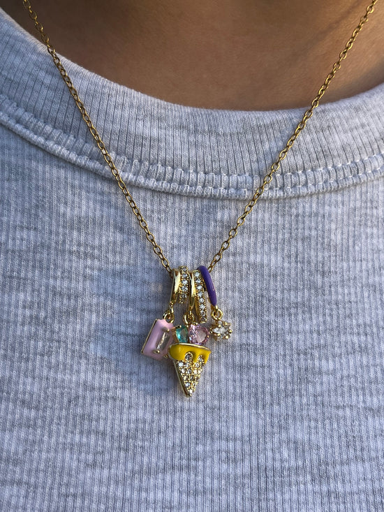 Dainty Crystal Charm Necklace (Stainless Steel)