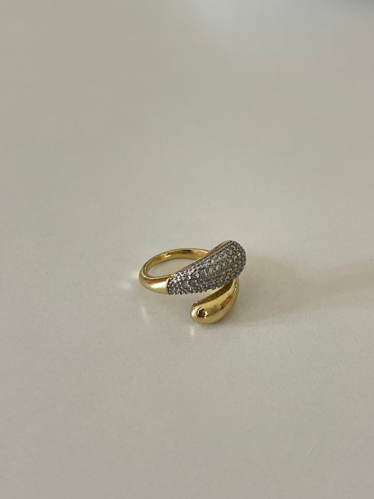 Double Crystal Ring (Gold Plated)