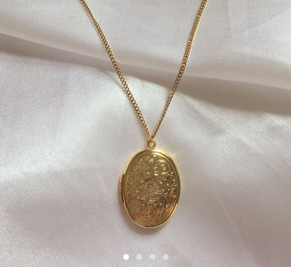 Engraved Locket Necklace - Stainless Steel