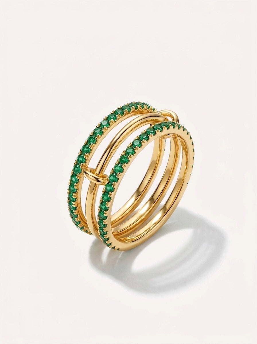 Colorful Layered Ring (Gold Plated)