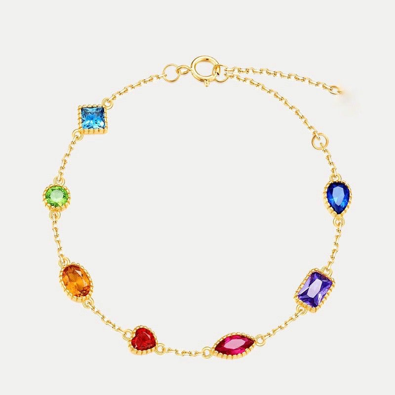 Colorful Stones Bracelet (Stainless Steel)