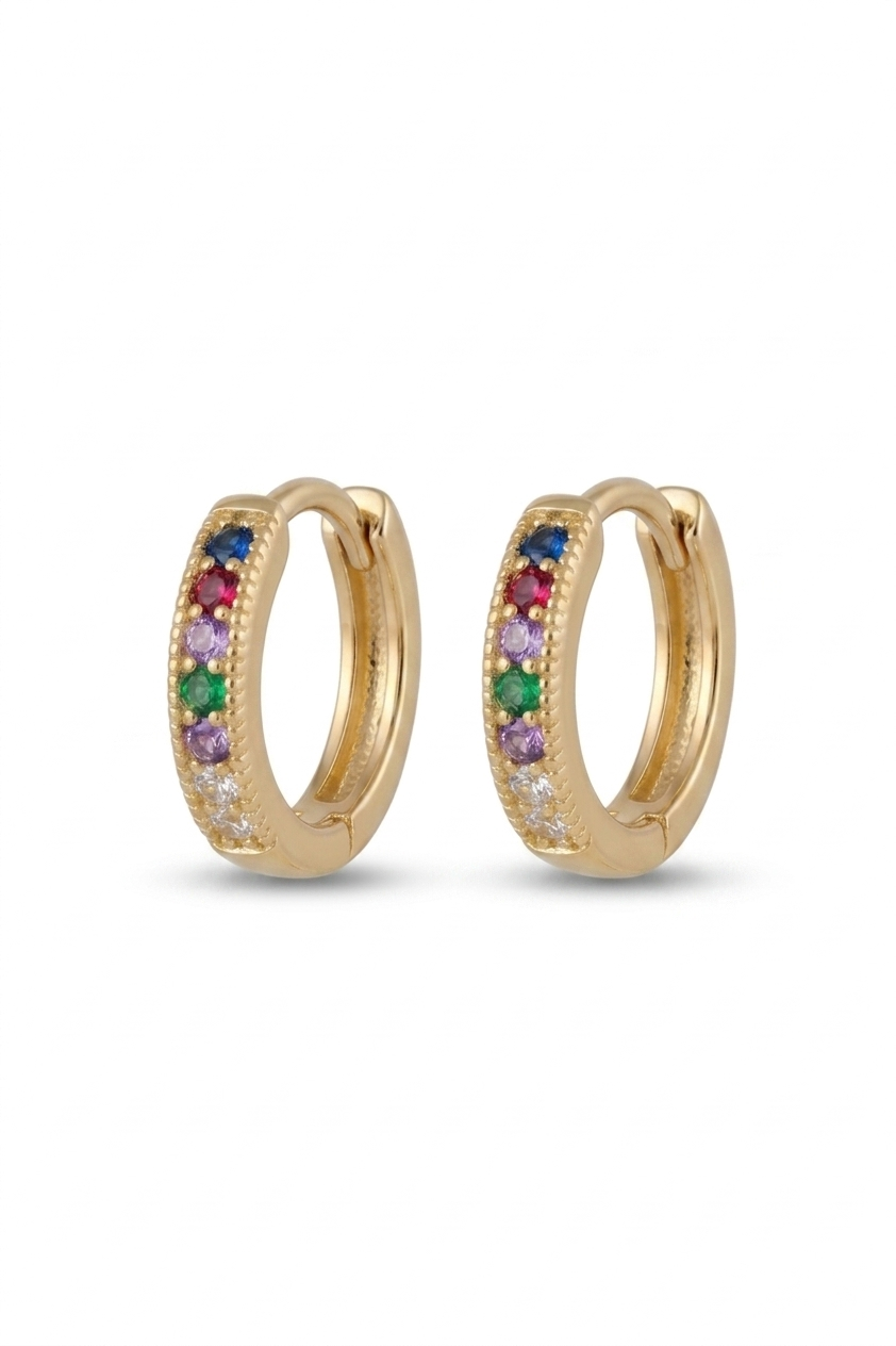 original dainty stone hoops (gold plated)