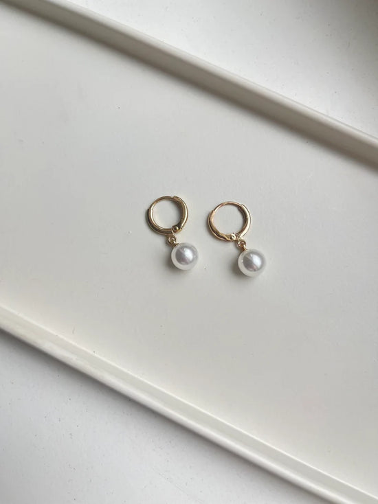 Mini Pearl Hoop Earrings