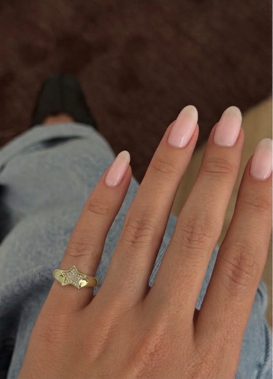 crystal star pinky ring (gold plated)