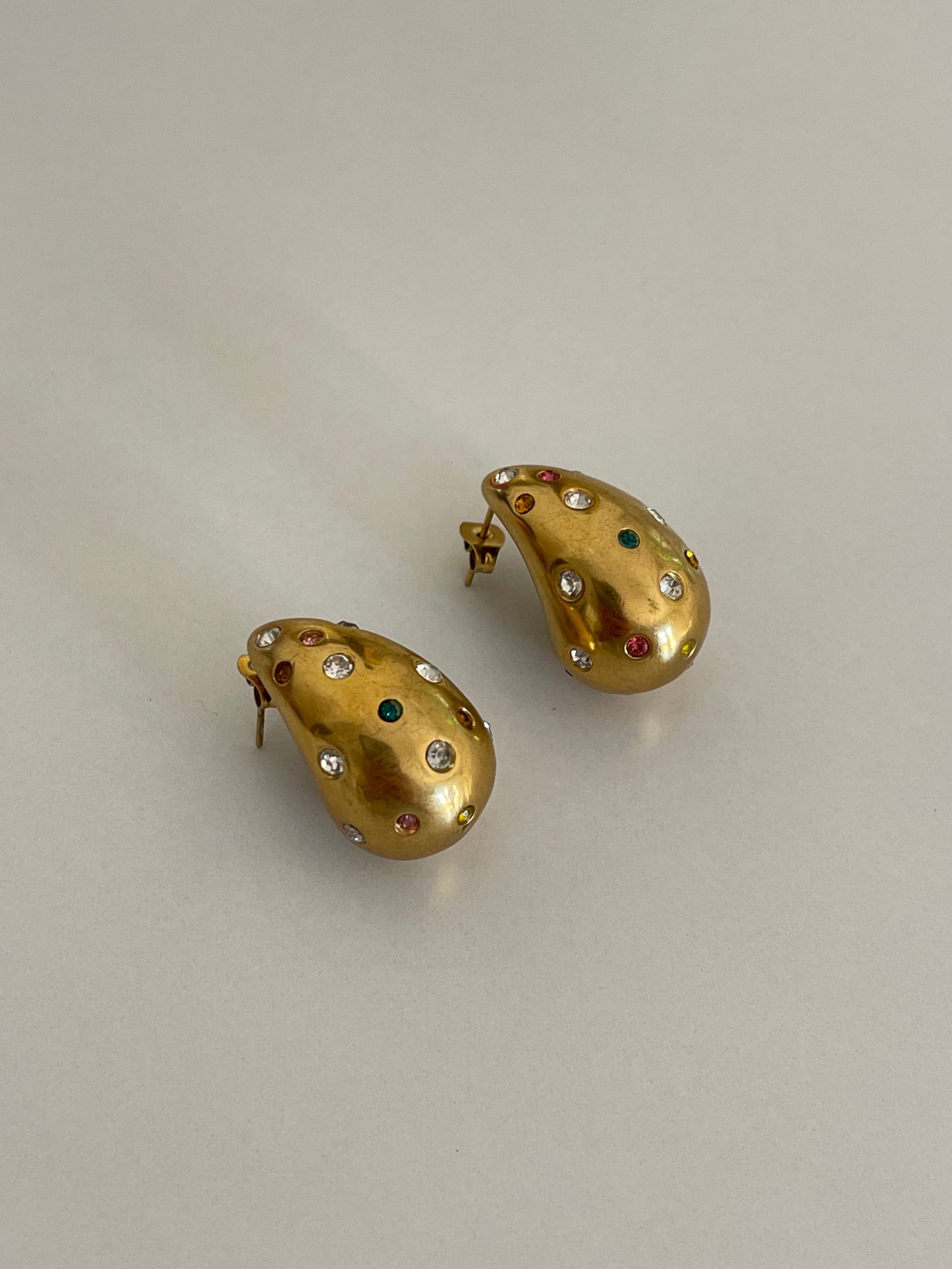 Crystal Studs Drop Earrings (Stainless Steel)