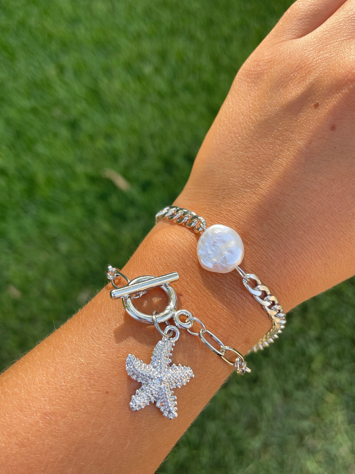 Starfish Pearl Bracelet Stack