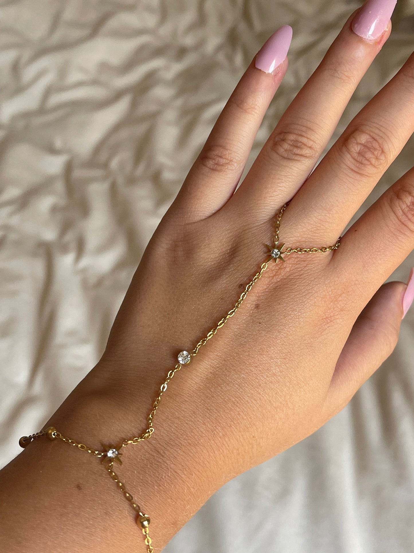Crystal Star Hand Chain (Stainless Steel)