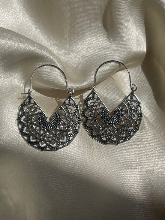 Silver Crafted Statement Earrings