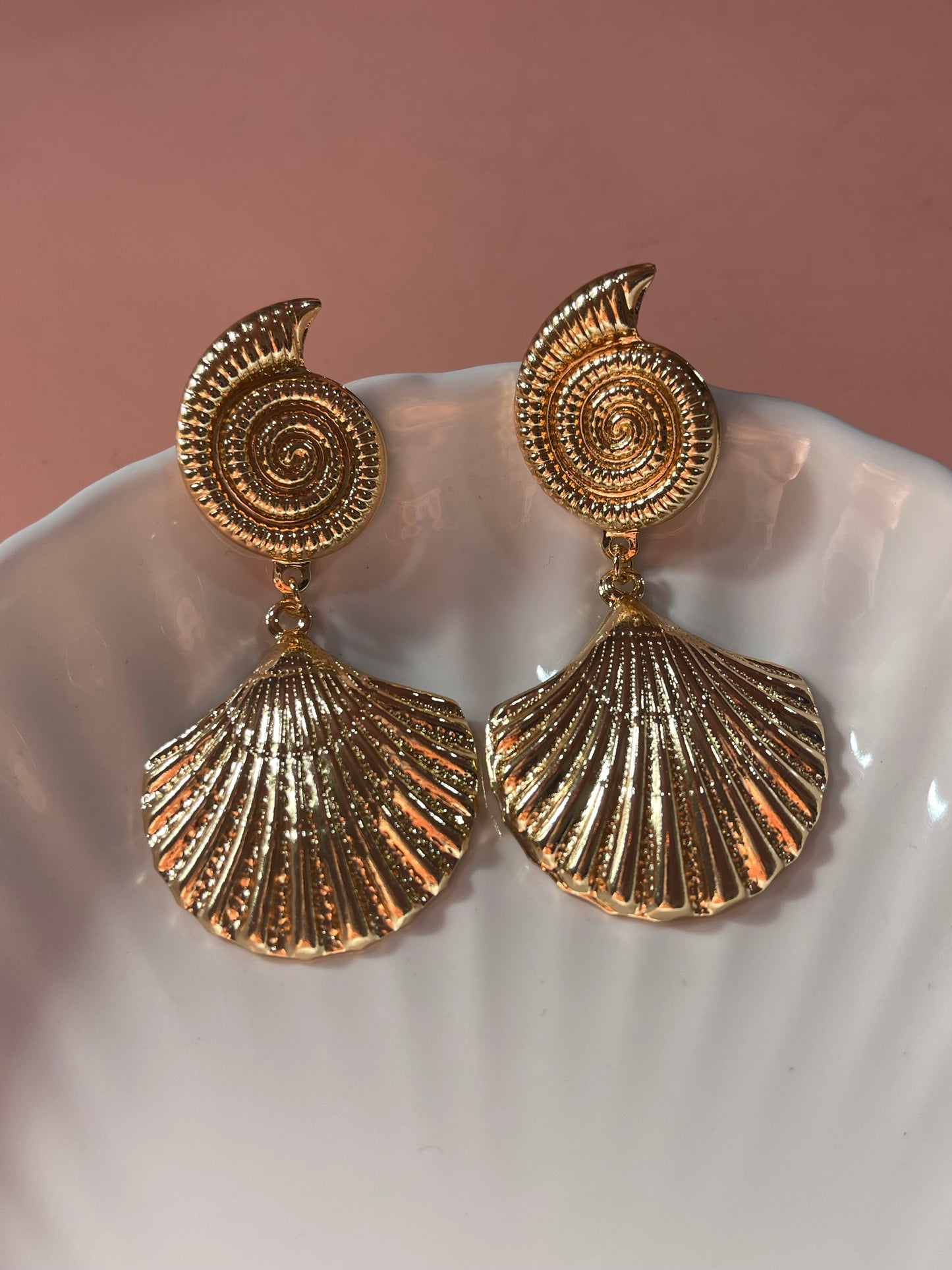 Spiral Seashell Earrings