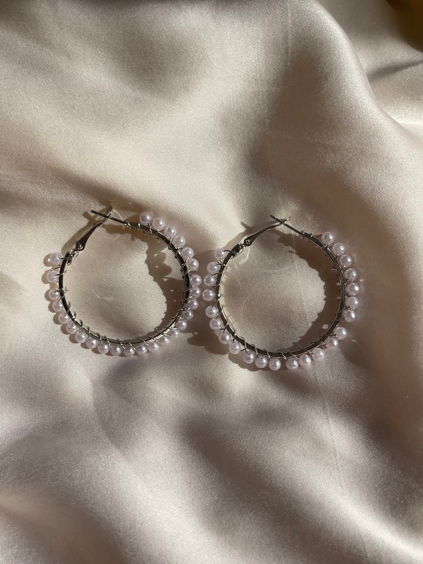 Pearl Hoop Earrings