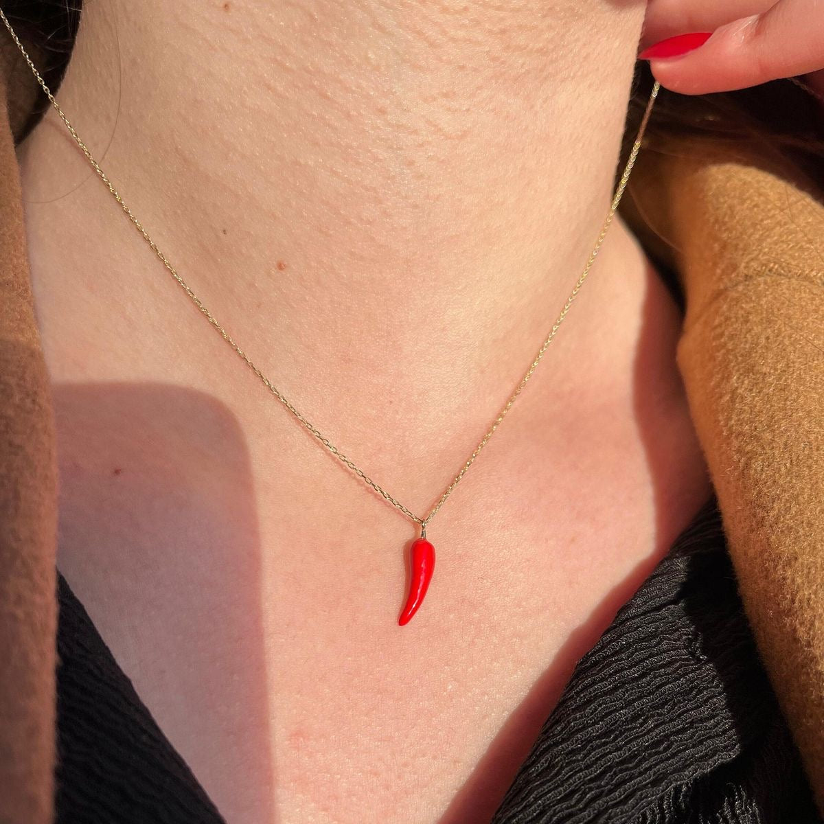 Red Chili Necklace- Stainless Steel