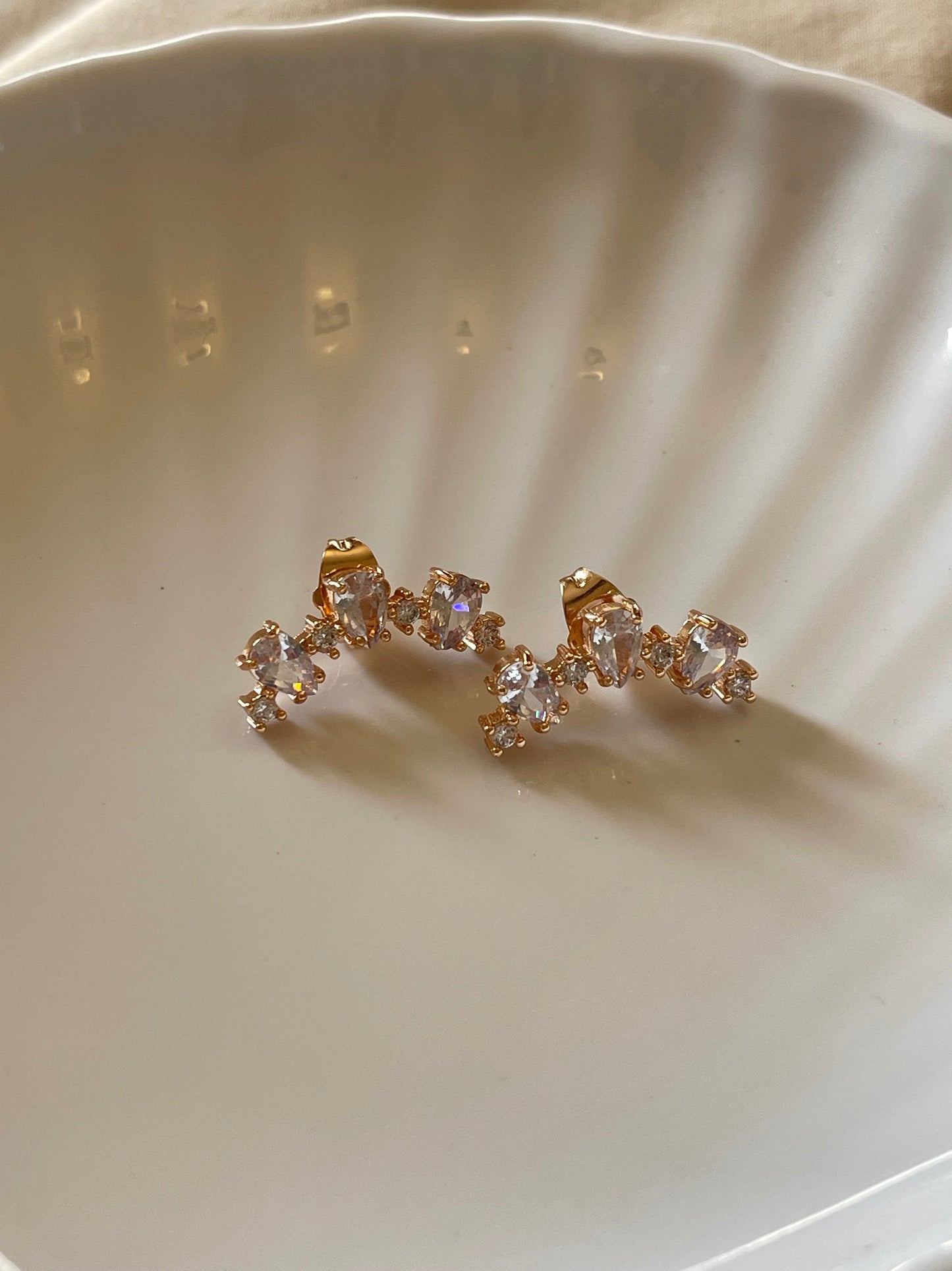 Triple Crystal Earrings