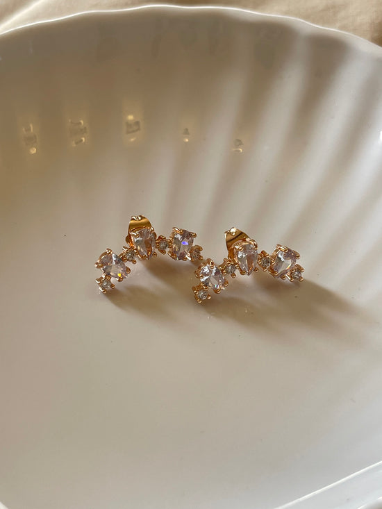 Triple Crystal Earrings