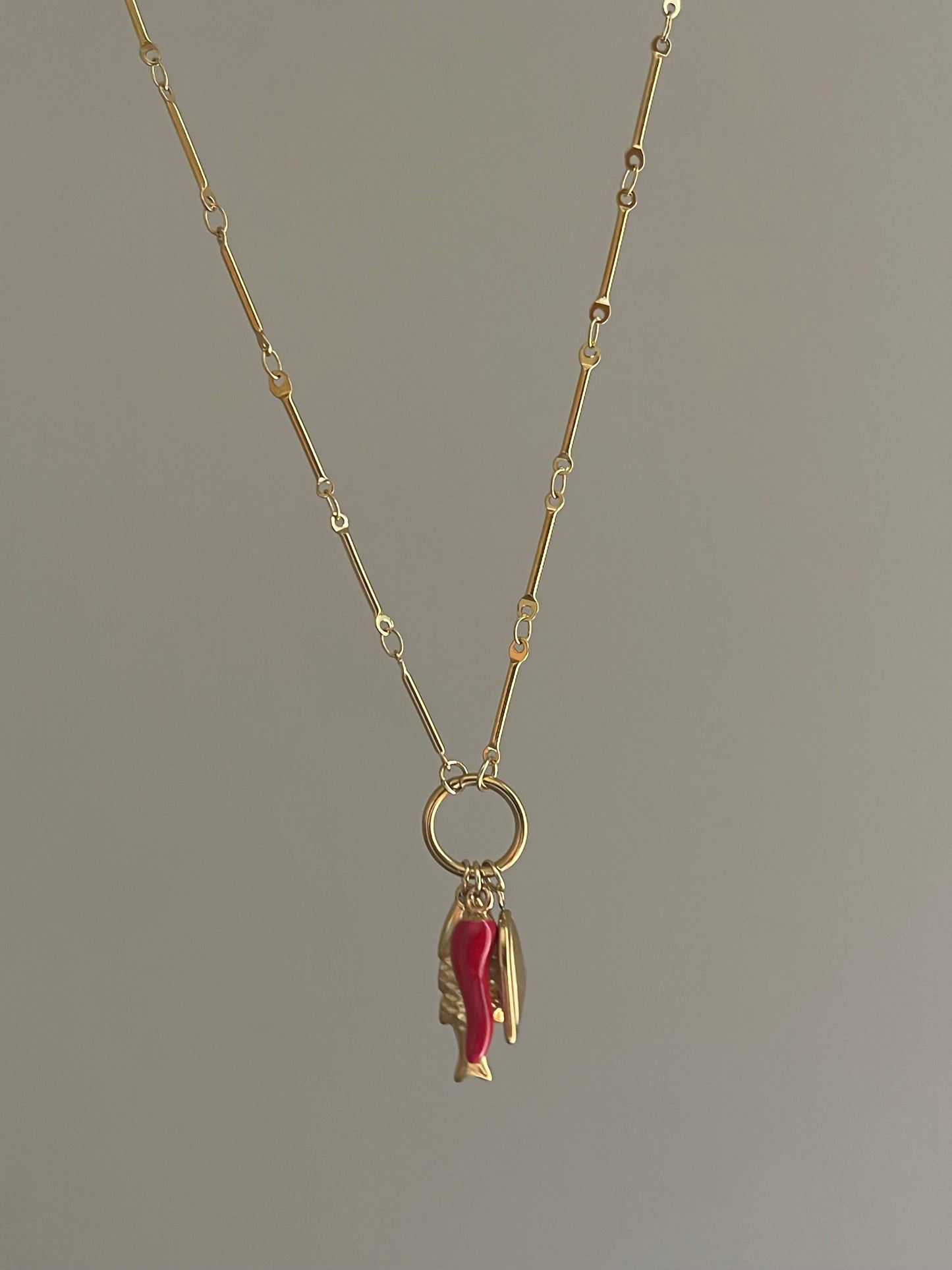 Red Chili Heart Necklace (Stainless Steel)