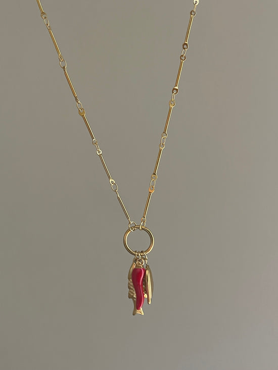 Red Chili Heart Necklace (Stainless Steel)