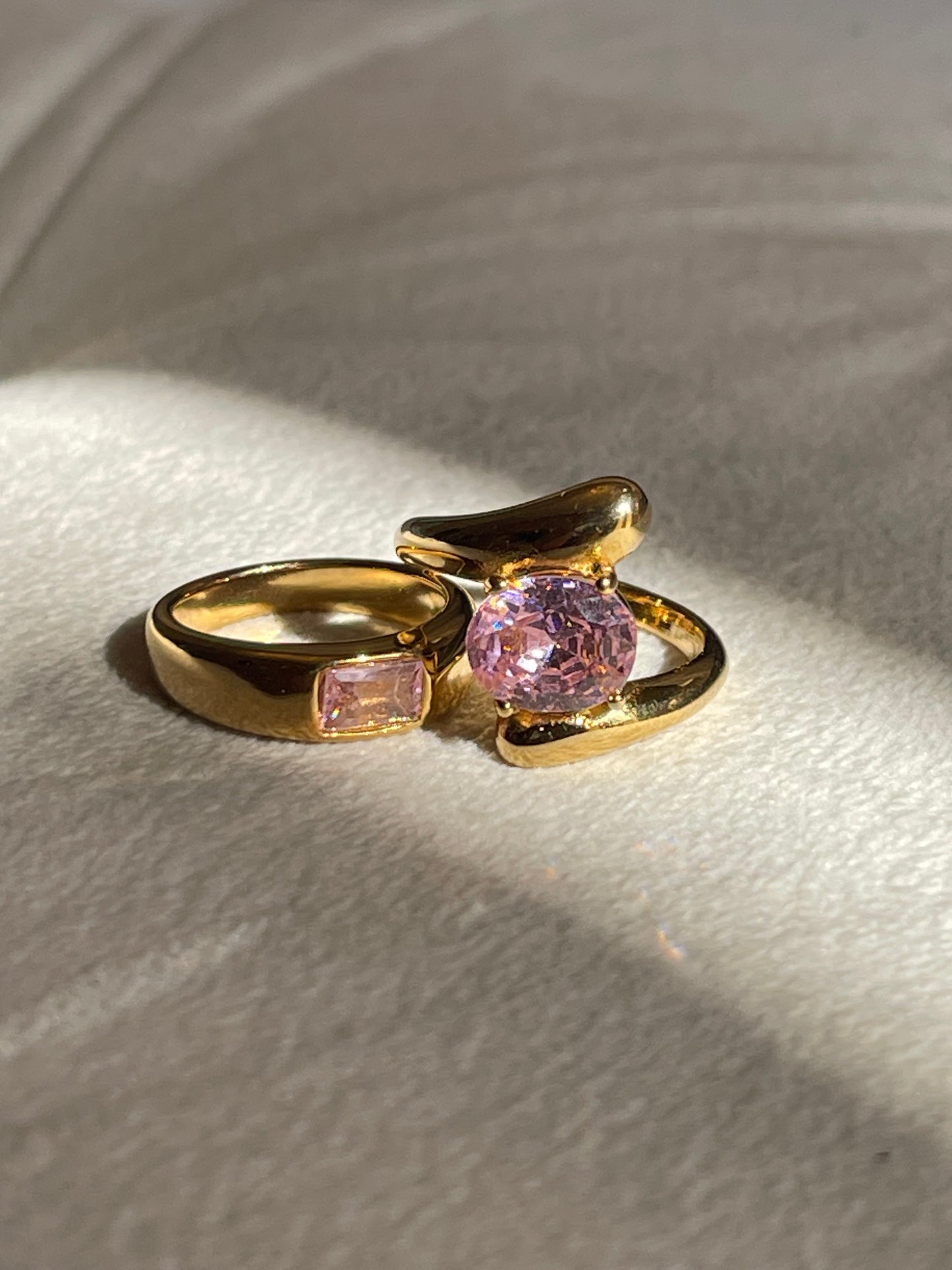 Pink Statement Ring- Stainless Steel