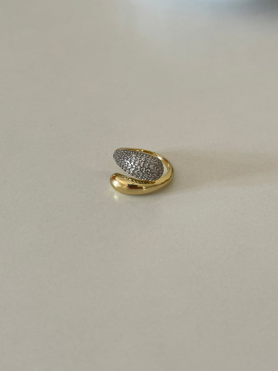 Double Crystal Ring (Gold Plated)