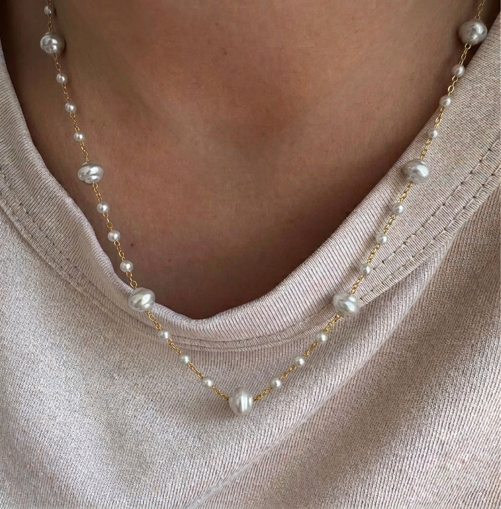 everyday pearl choker (stainless steel)