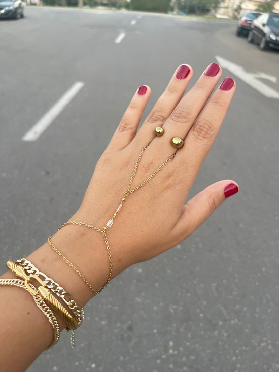 Double Dainty Gold Plated Hand-Chain✨