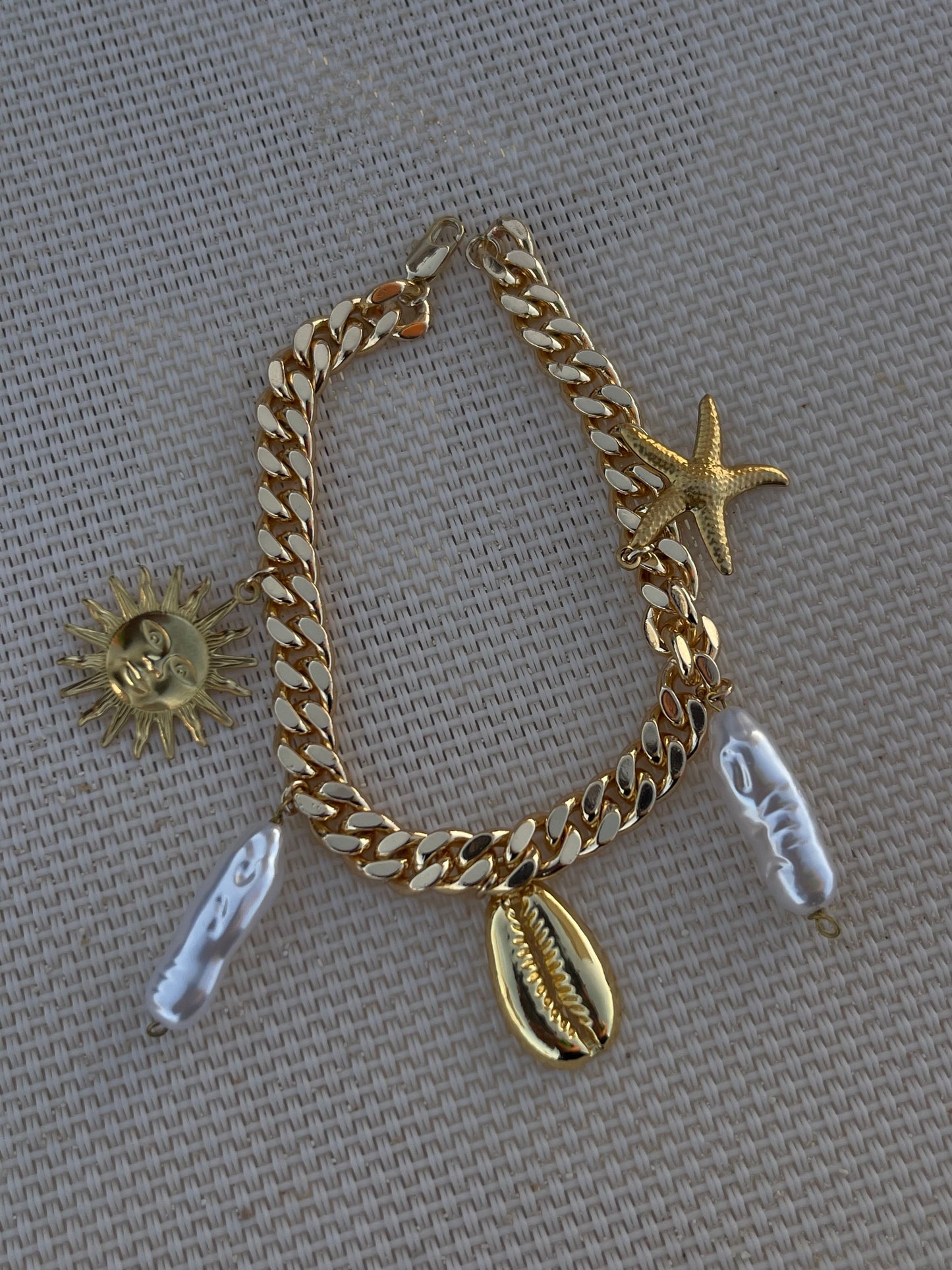 Summertime Statement Bracelet- Gold Plated