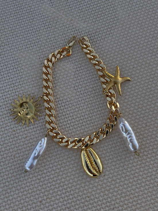 Summertime Statement Bracelet- Gold Plated