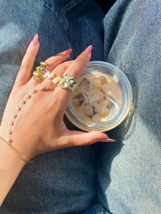 Dainty Pearls Hand Chain