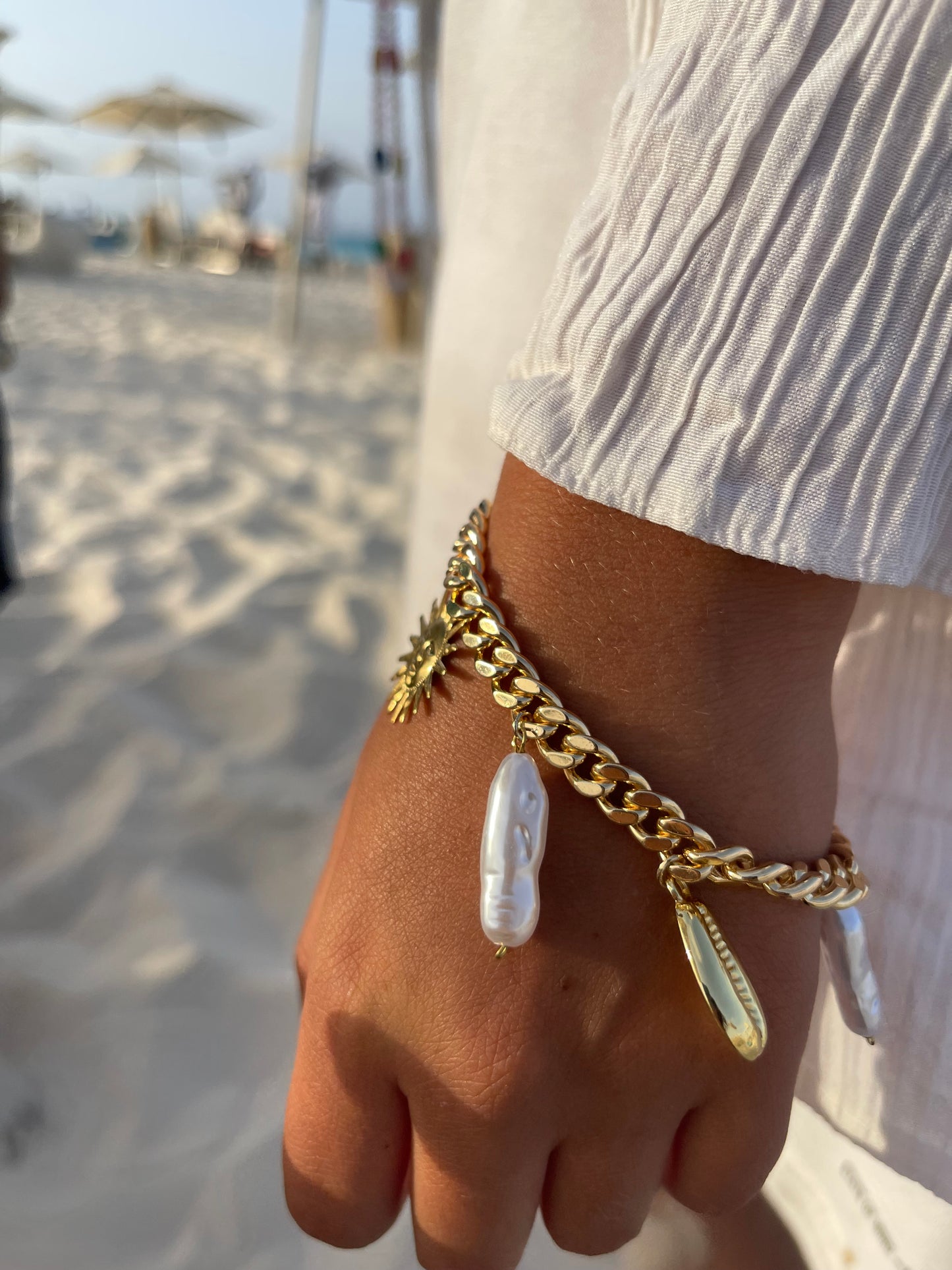 Summertime Statement Bracelet- Gold Plated