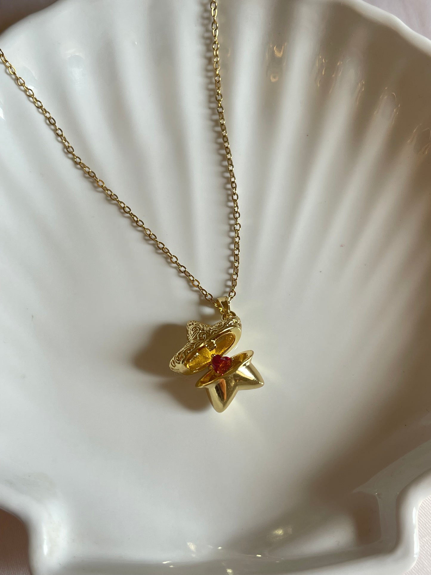 Star Locket Necklace (Stainless Steel)