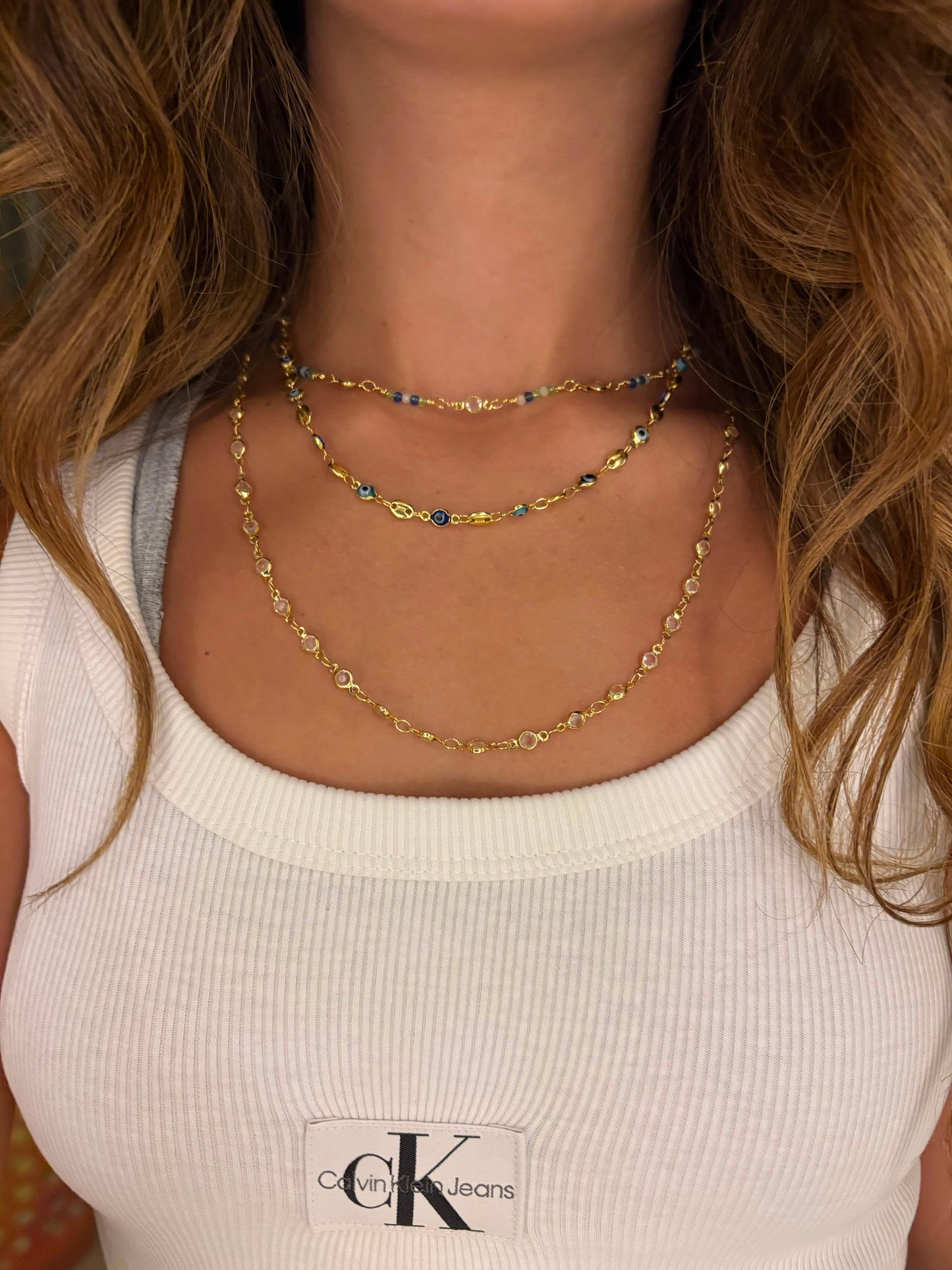 evil eye choker (gold plated)