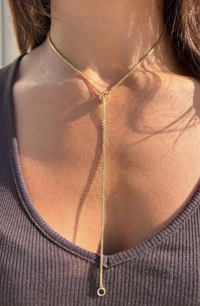 minimal knot drop necklace (gold plated)