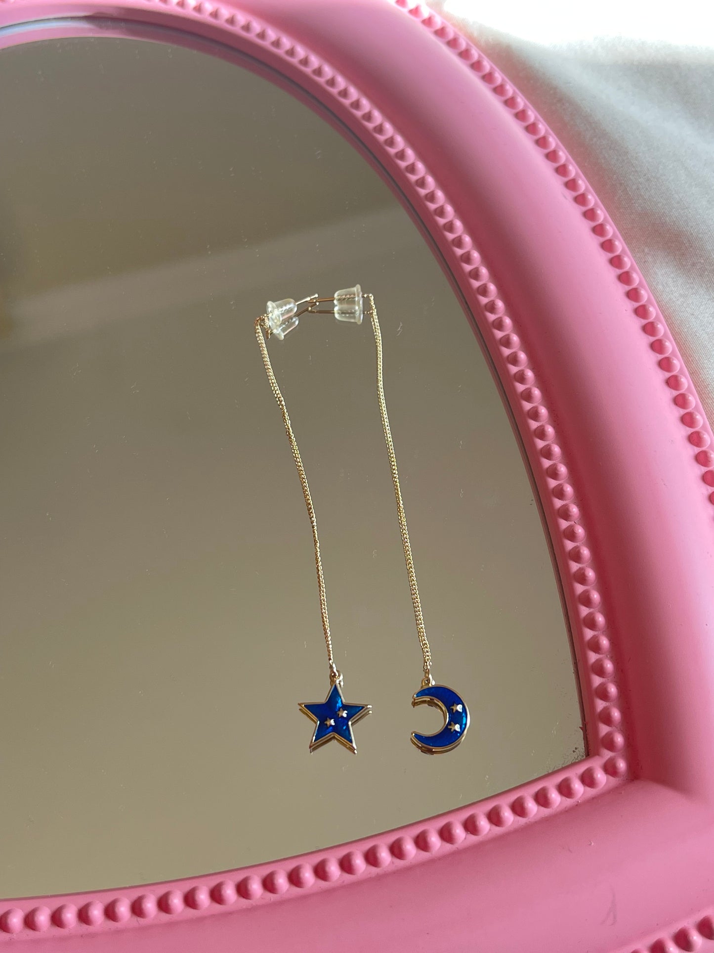 Blue Star Dangle Earrings