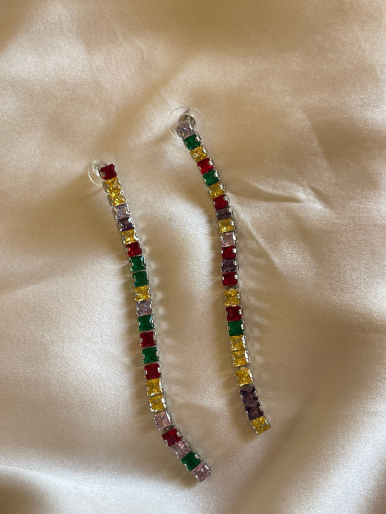 Colourful Stones Drop Earrings