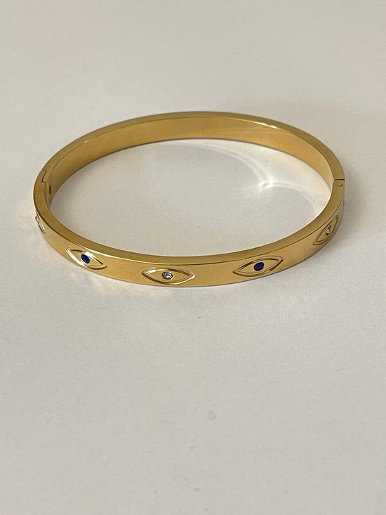 Evil Eye Cuff Bracelet (Stainless Steel)