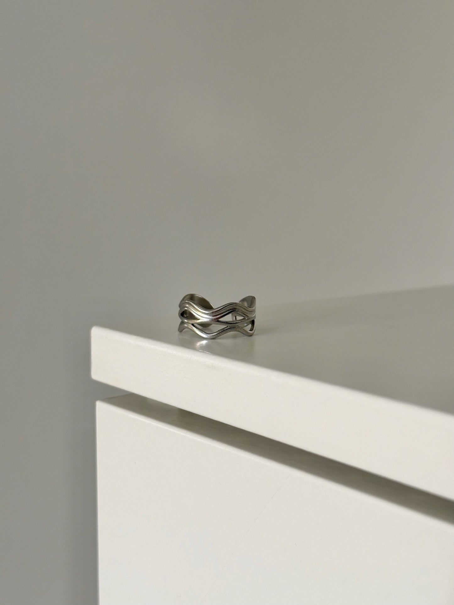 Silver Waves Ring- Stainless Steel