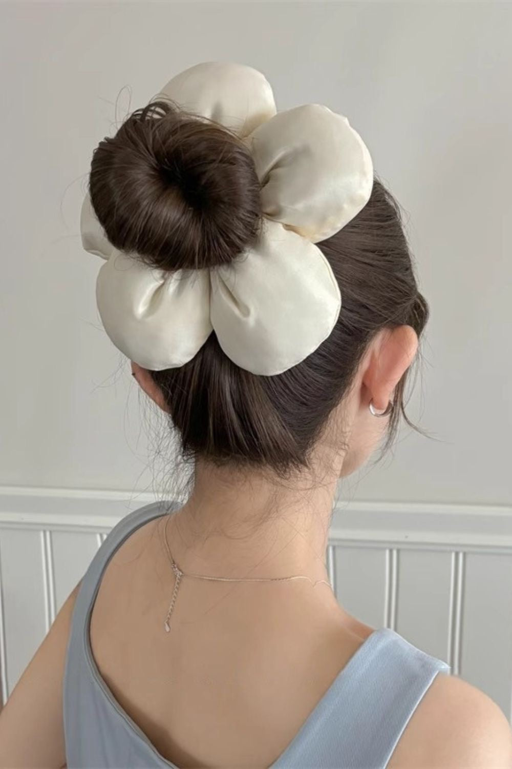 Jumbo Flower Satin Scrunchie