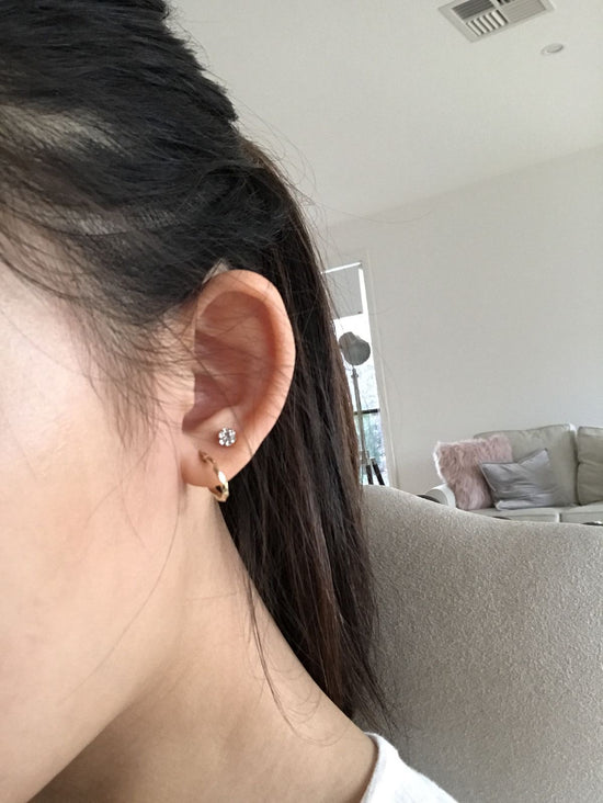Mini Crystal Stud Earrings (Stainless Steel)