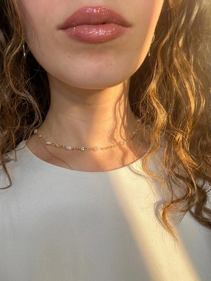 Endless Pearl Necklace (Gold Plated)