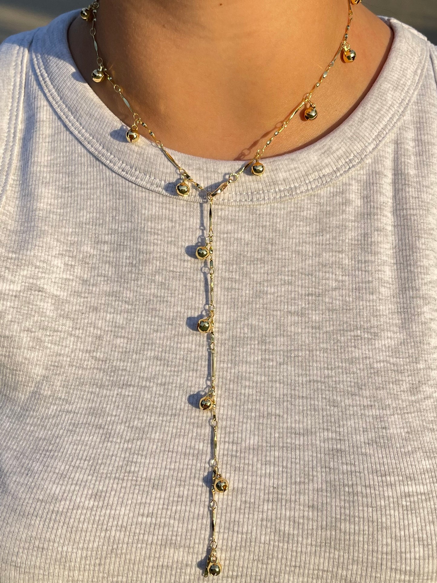 Minimal Circle Drop Necklace (Gold Plated)