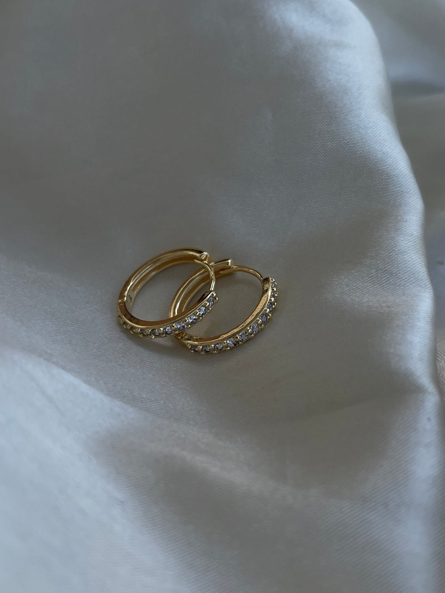 Crystal Hoops- Gold Plated (Small)