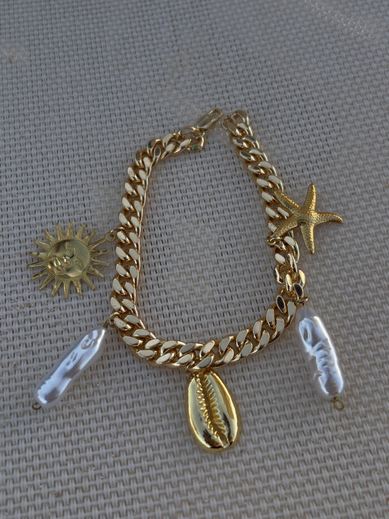 Summertime Statement Bracelet- Gold Plated