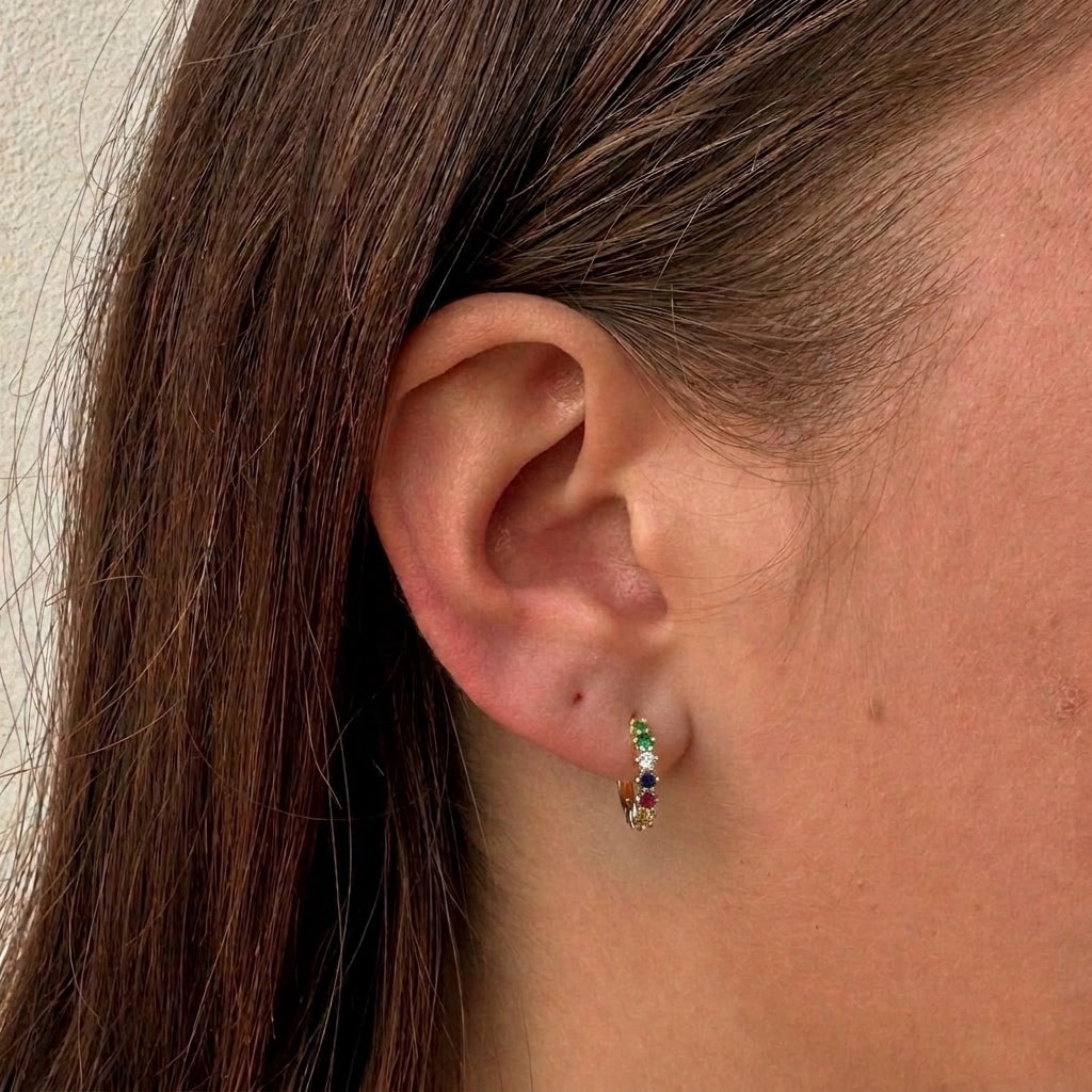 Dainty Stones Hoop 2.0- Gold Plated