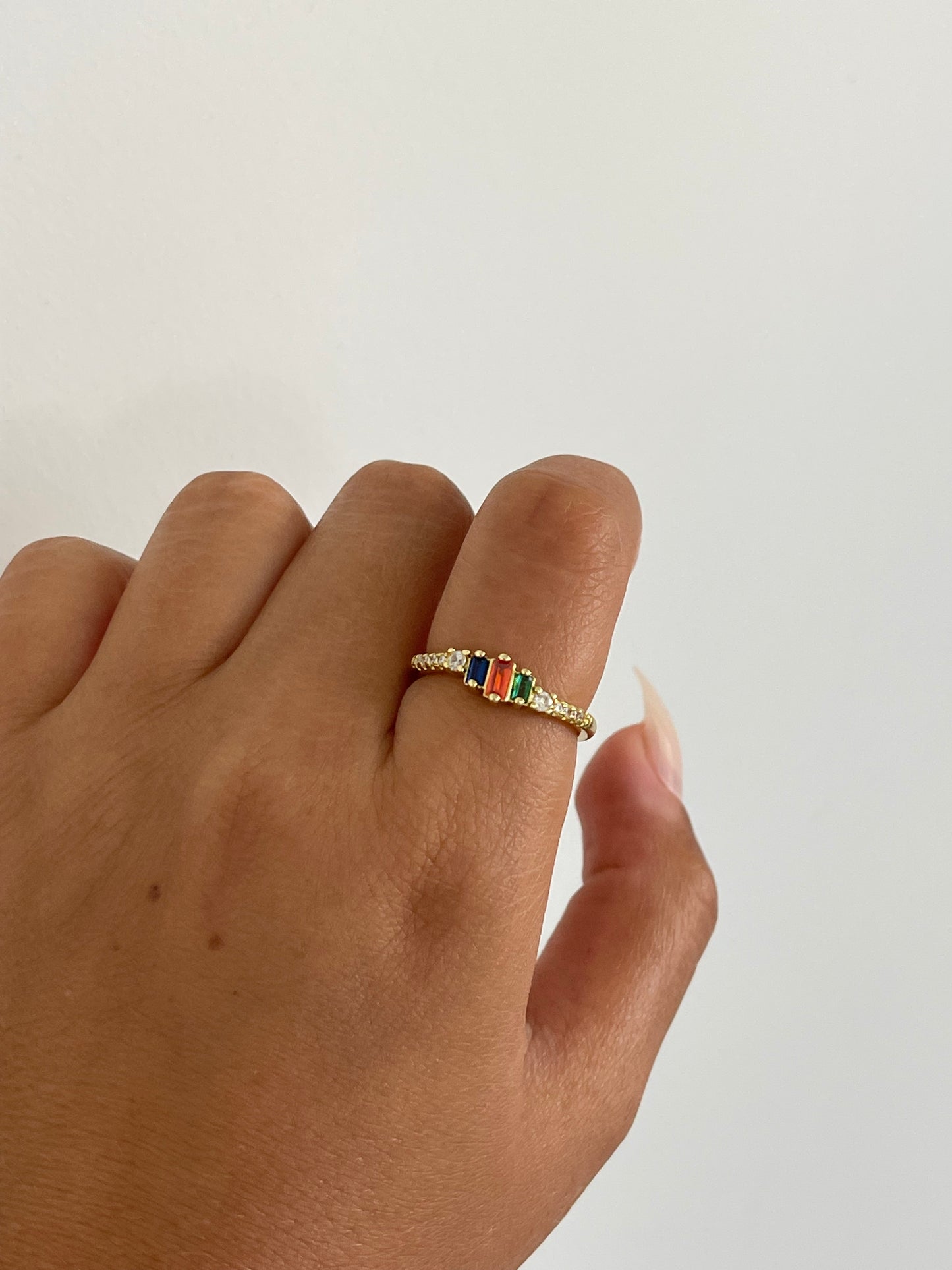 Colorful Dainty Ring (Gold Plated)