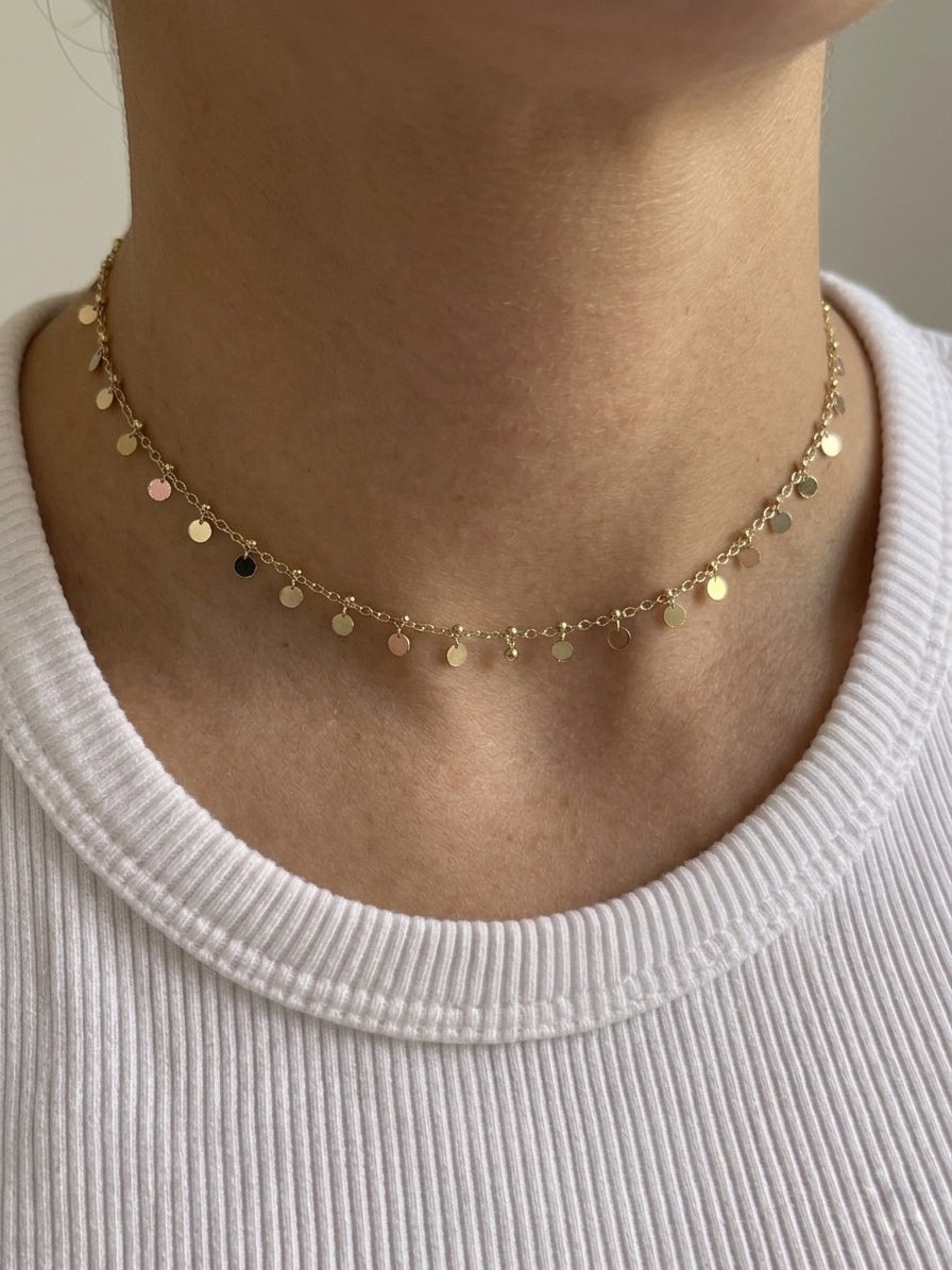 mini circles choker (gold plated)