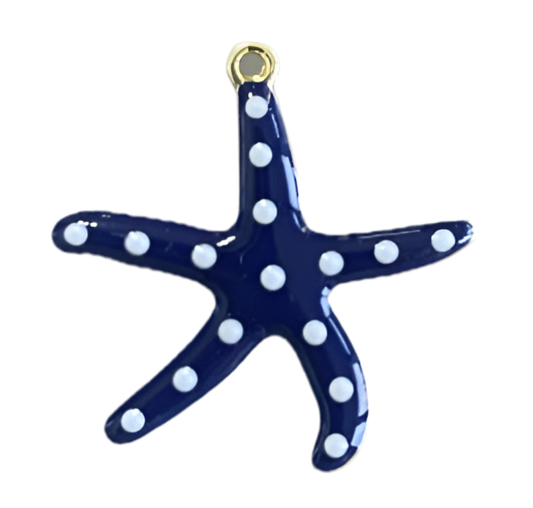Colorful Starfish Charm- Gold Plated