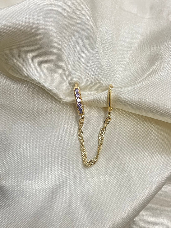 Connected Crystal Dangles Gold Plated Earrings