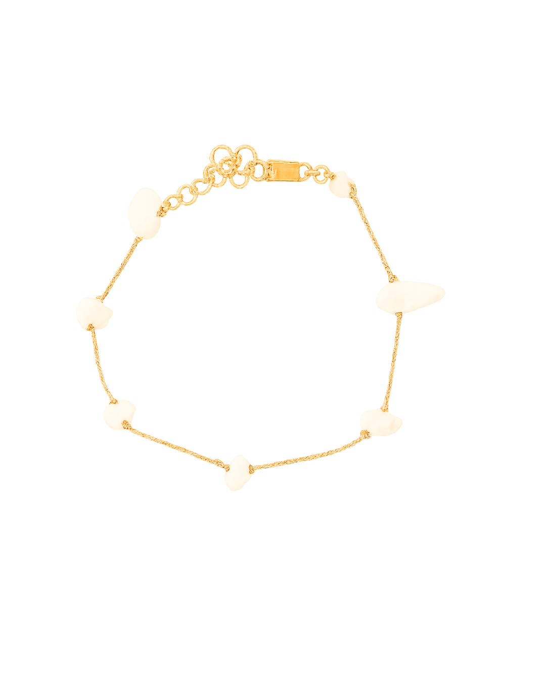 Dainty White Stones Bracelet (Gold Plated)
