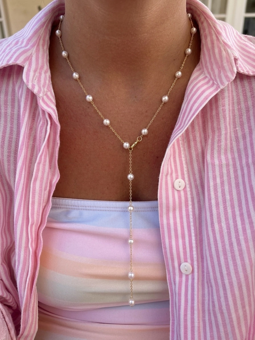 original pearl drop necklace (gold plated)