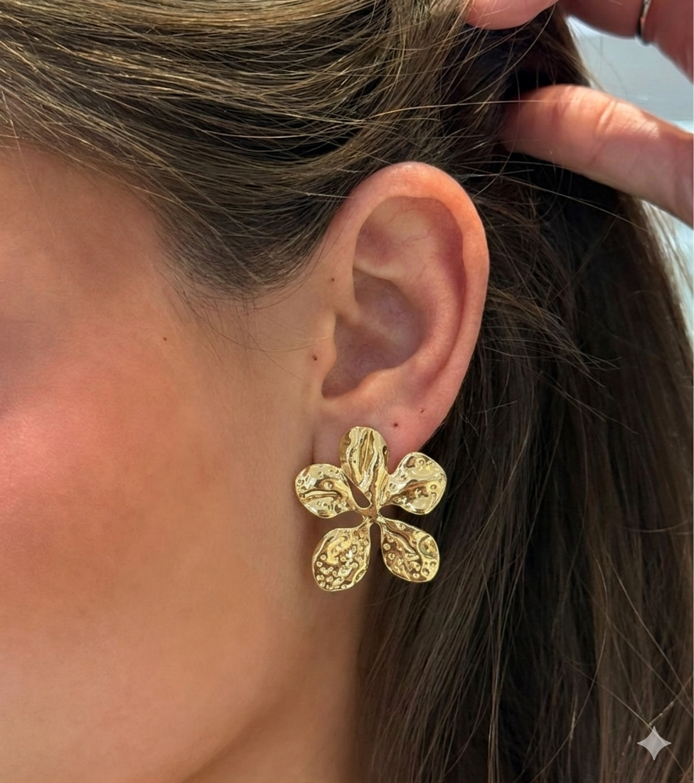 Chunky Flower Earrings (Stainless Steel)